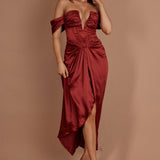 Mariesa Plunging Neckline Dress Red