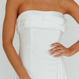 The One Strapless Maxi Dress White