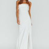 The One Strapless Maxi Dress White