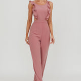Kiss Me Sleeveless Ruffle Jumpsuit Pink