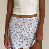 Mckenna Mini Skirt Blue Floral