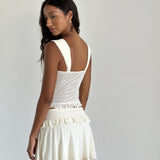 Gastri Mini Skirt In Ivory Polka Flock
