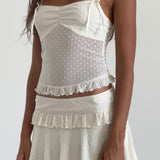 Bartila Top In Ivory Polka Flock