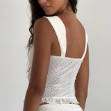 Bartila Top In Ivory Polka Flock