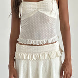 Bartila Top In Ivory Polka Flock