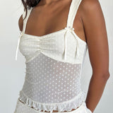 Bartila Top In Ivory Polka Flock
