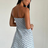 Javaya Bandeau Mini Dress Blue Stripe
