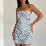 Javaya Bandeau Mini Dress Blue Stripe