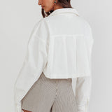 Rori Drop Shoulder Crop Top Off White