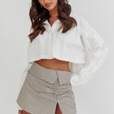 Rori Drop Shoulder Crop Top Off White