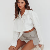 Rori Drop Shoulder Crop Top Off White