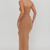 Loverboy Ribbed Midi Skirt Camel