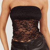 Lucid Lace Strapless Top Black