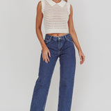 Daithi Collared Sleeveless Knit Top Ivory