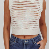 Daithi Collared Sleeveless Knit Top Ivory