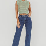 Daithi Collared Sleeveless Knit Top Mint