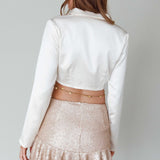 Risa Crop Satin Top Cream