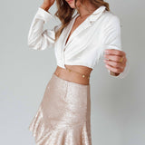 Risa Crop Satin Top Cream