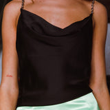 Nouveau Chain Strap Top Black
