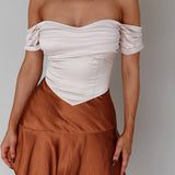 Je T'aime Off-Shoulder Top Champagne