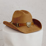 Longhorn Heart Decoration Cowboy Hat Brown