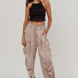 Betty Satin Cargo Pant Mink