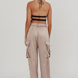 Betty Satin Cargo Pant Mink