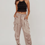 Betty Satin Cargo Pant Mink