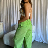 Ashlynn Corduroy Cargo Pants Lime