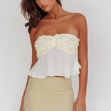 Nikkita Strapless Rosette Top Ivory