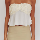 Nikkita Strapless Rosette Top Ivory