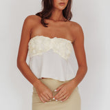Nikkita Strapless Rosette Top Ivory