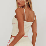 Maxxine Ribbon Trim Cami Top Bone
