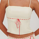 Maxxine Ribbon Trim Cami Top Bone