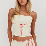 Maxxine Ribbon Trim Cami Top Bone