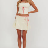 Maxxine Pleat Mini Skirt Bone
