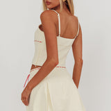 Maxxine Pleat Mini Skirt Bone