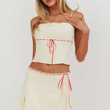 Maxxine Pleat Mini Skirt Bone