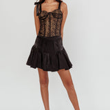 Odila Bow Shoulder Corset Top Black