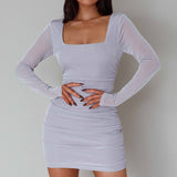 Wednesday Cowl Back Mini Dress Lilac