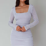 Wednesday Cowl Back Mini Dress Lilac