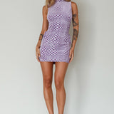 Midnight In London Lace-Up Side Mini Dress Lavender