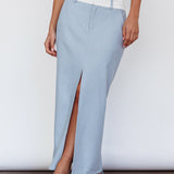In My Era Buckle Crop Top Washed Blue