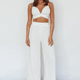 Cove Shirred Back Crop Top Ivory