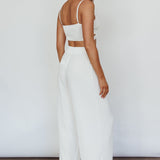 Cove Shirred Back Crop Top Ivory
