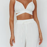 Cove Shirred Back Crop Top Ivory