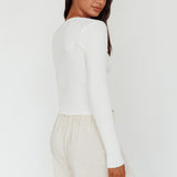 Mosey Long Sleeve Knit Top Ivory