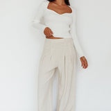 Mosey Long Sleeve Knit Top Ivory
