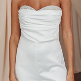 Get Together Side Split Sweetheart Jumpsuit Off White