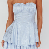 Angel Sky Gathered Bust Romper Dust Blue